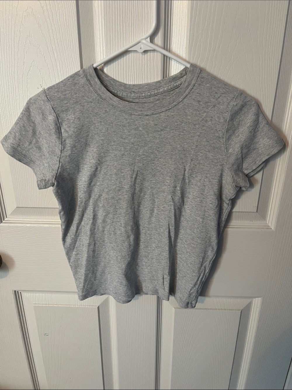 Classic Gray Crewneck Women's Baby Tee - Soft Everyday Top